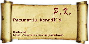 Pacurariu Konrád névjegykártya